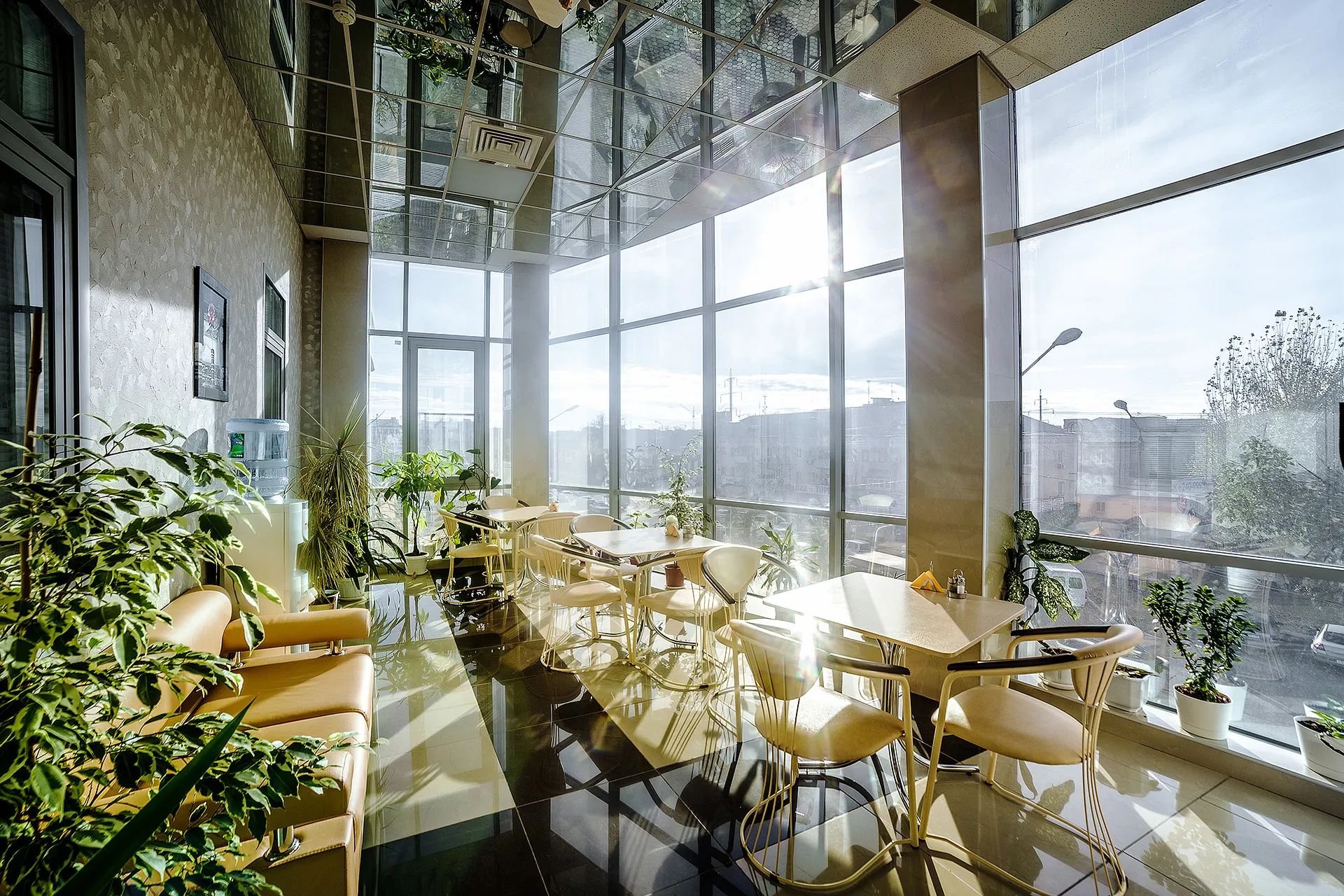 Lounge with panoramic windows